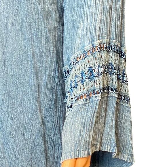 Raya Sun Gypsy Boh Tunic Dress Crocheted Trim Knee Length Womens Size Large - XL - Picture 3 of 7